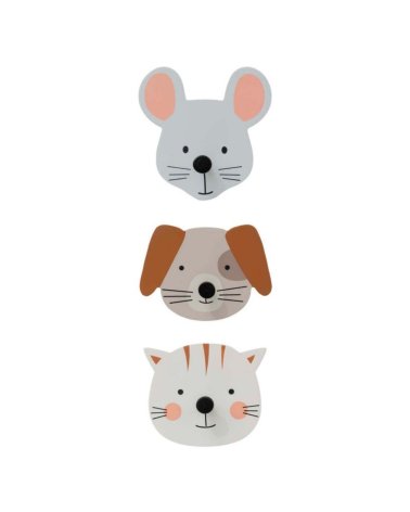 Conjunto de 3 Percheros Decorativos con Diseño de Animales