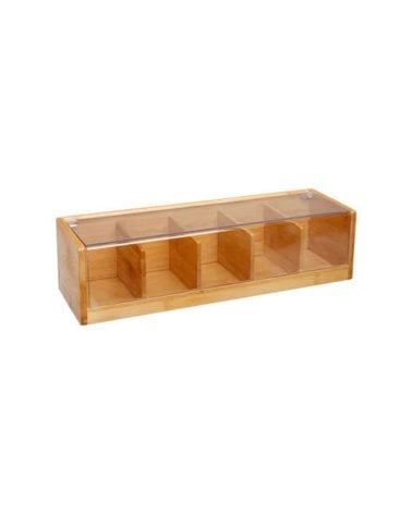 Caja Bambú Organizadora para Té con 5 Compartimentos