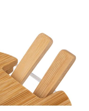 Azucarero de bambú con 2 compartimentos y cucharas
