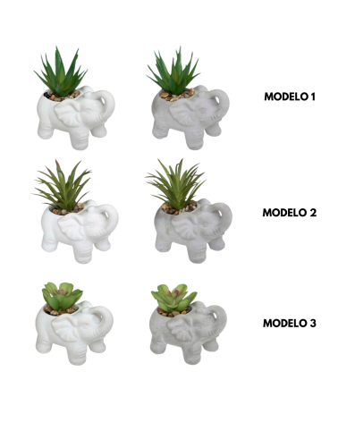 Planta Decorativa Con Maceta de Elefante de 10 cm - Varios Modelos