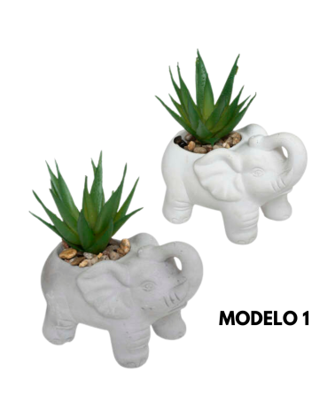 Planta Decorativa en Maceta de Elefante de 10 cm - Varios Modelos