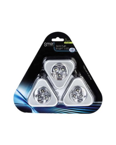 Set de 3 focos LED con encendido manual