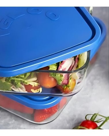Fiambrera de Vidrio Igloo con Tapa Azul