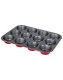 Bandeja de 12 Mini Moldes Antiadherente Burdeos