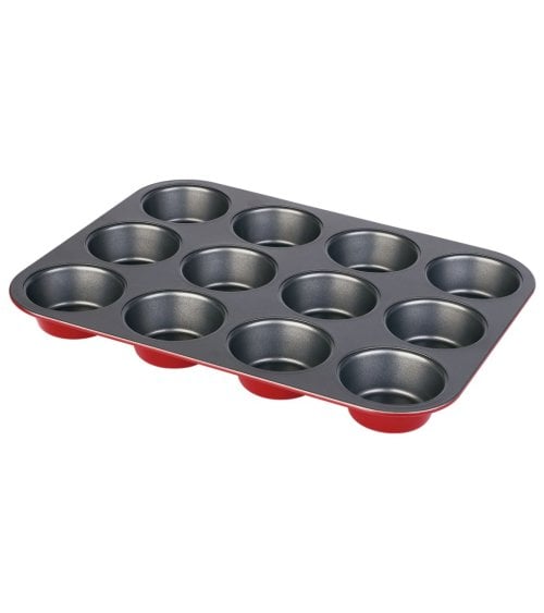 Bandeja de 12 Mini Moldes Antiadherente Burdeos