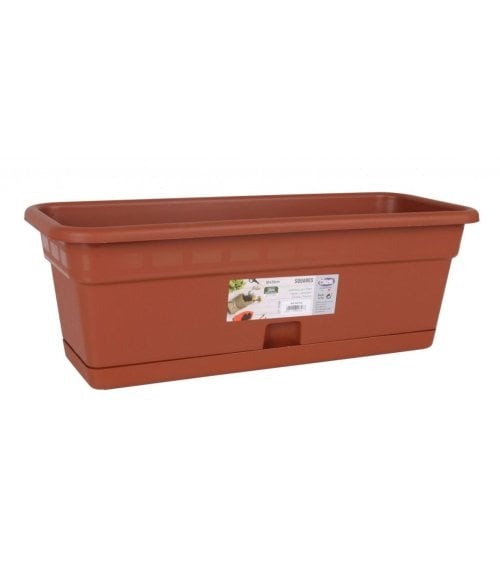 Jardinera Rectangular con Plato Squares
