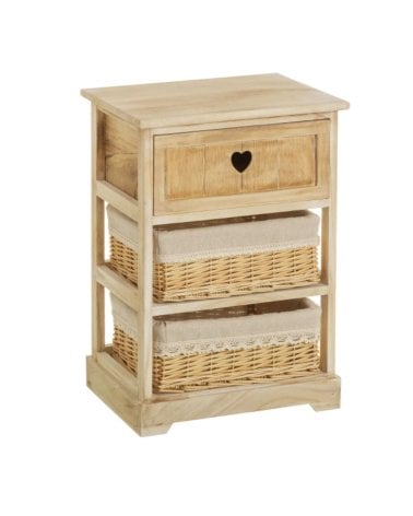 Mueble Auxiliar Country con 1 Cajon y 2 Cestas