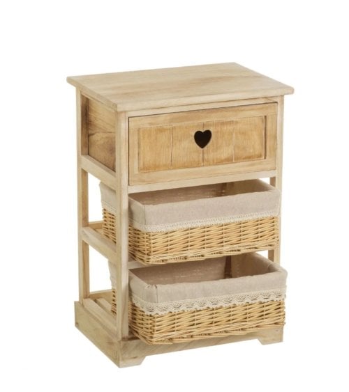 Mueble Auxiliar Country con 1 Cajon y 2 Cestas