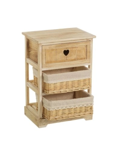 Mueble Auxiliar Country con 1 Cajon y 2 Cestas