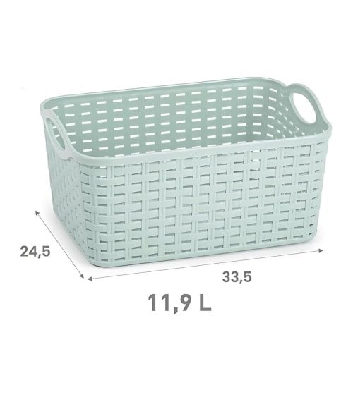Cesta con Asas Rattan de Plástico
