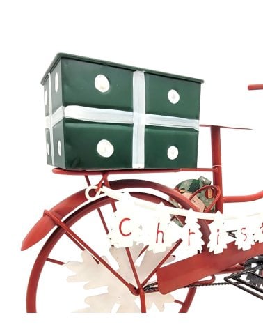 Bicicleta Navideña de Metal con Cesta y Cajón