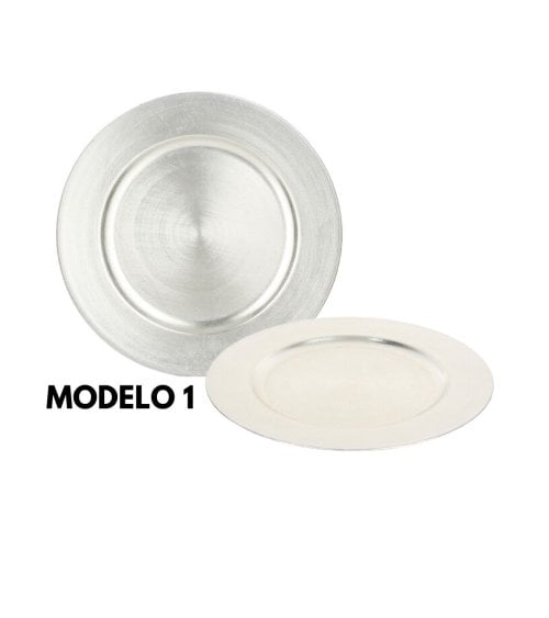 Bajo Plato Metalizado para Mesa Navideña