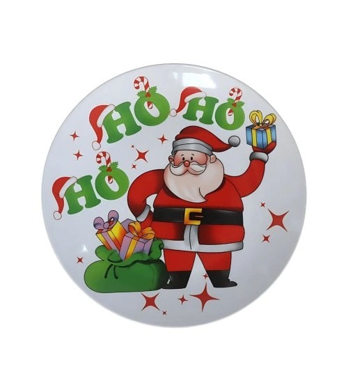 Plato Llano Navideño de Vidrio
