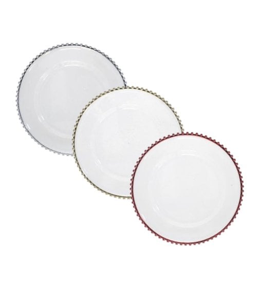 Bajo Plato Transparente con Borde Decorado
