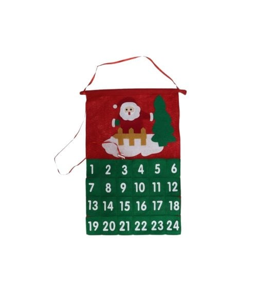 Calendario de Adviento de Fieltro con Papá Noel