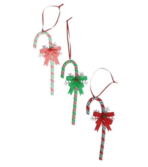 Colgante Bastón de Caramelo con Lazo para Árbol