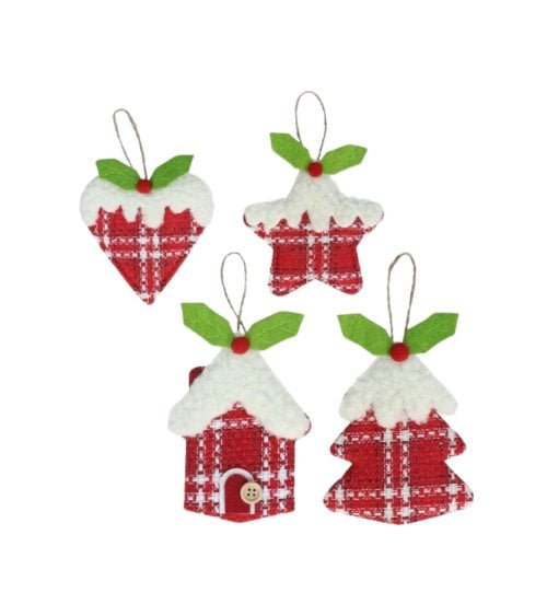 Colgante de Figura Glaseada Roja para Árbol