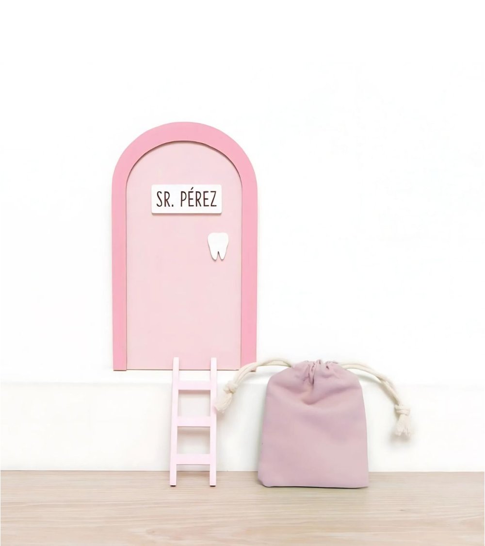Puerta para Ratoncito Perez con Saco para Dientes Puerta para Ratoncito Perez con Saco para Dientes