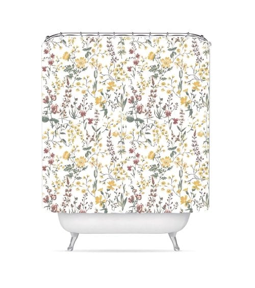 Cortina para Baño de Flores Silvestres