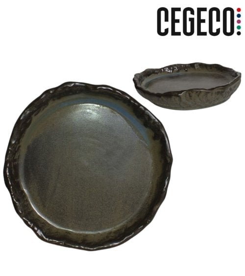 Plato Llano Crude de Porcelana Reforzada