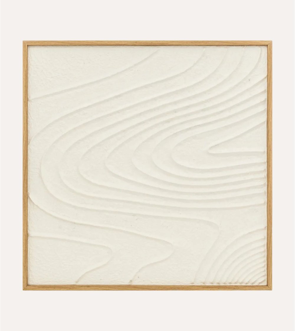 Cuadro Hateya con Arcilla Blanca en Relieve
