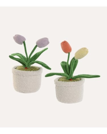 Sujeta Puerta de Maceta con Tulipanes