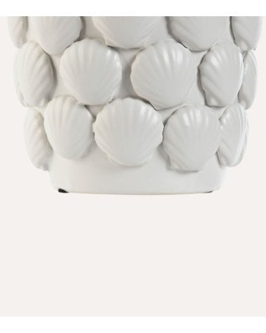 Jarrón de Conchas Blancas de Gres