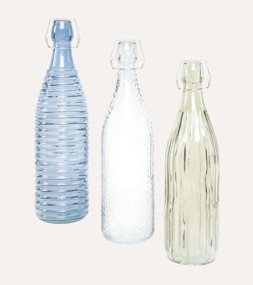 Botella de Cristal Natura con Tapón