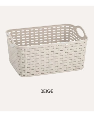 Cesta con Asas Rattan de Plástico