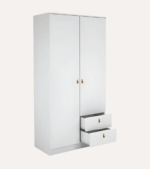 Armario de 2 Puertas Retro Blanco de MDF