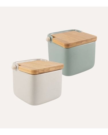 Salero Sade de Cerámica con Tapa de Madera