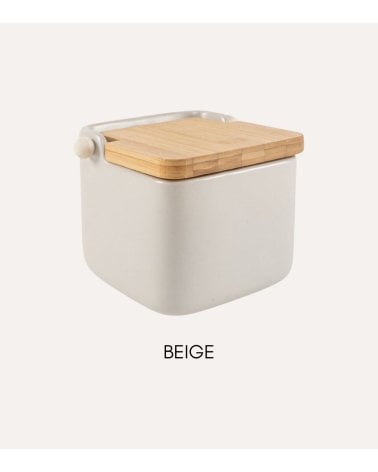 Salero Sade de Cerámica con Tapa de Madera