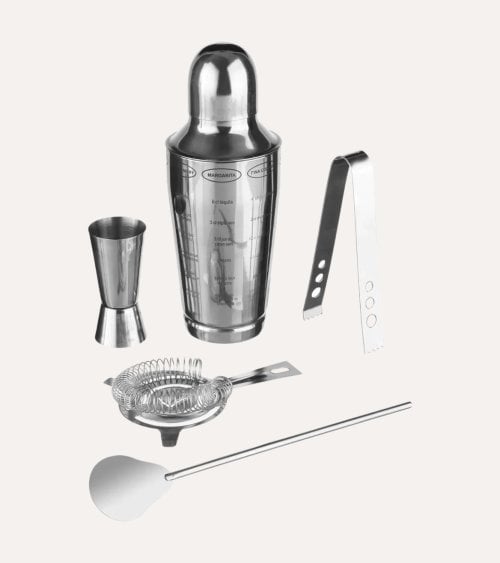 Set de Cócteles con 5 Piezas de Acero Inoxidable