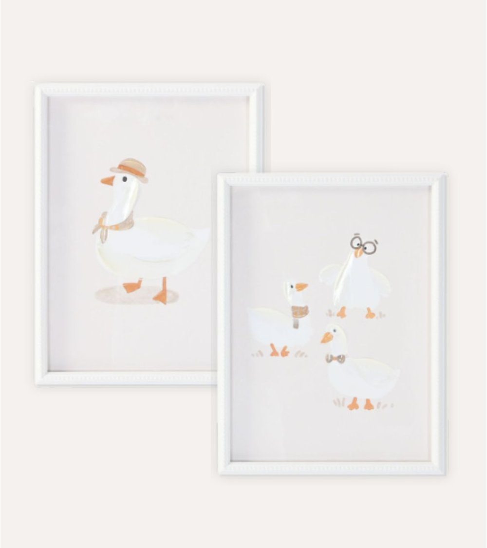 Cuadro Infantil de Patitos con Cristal