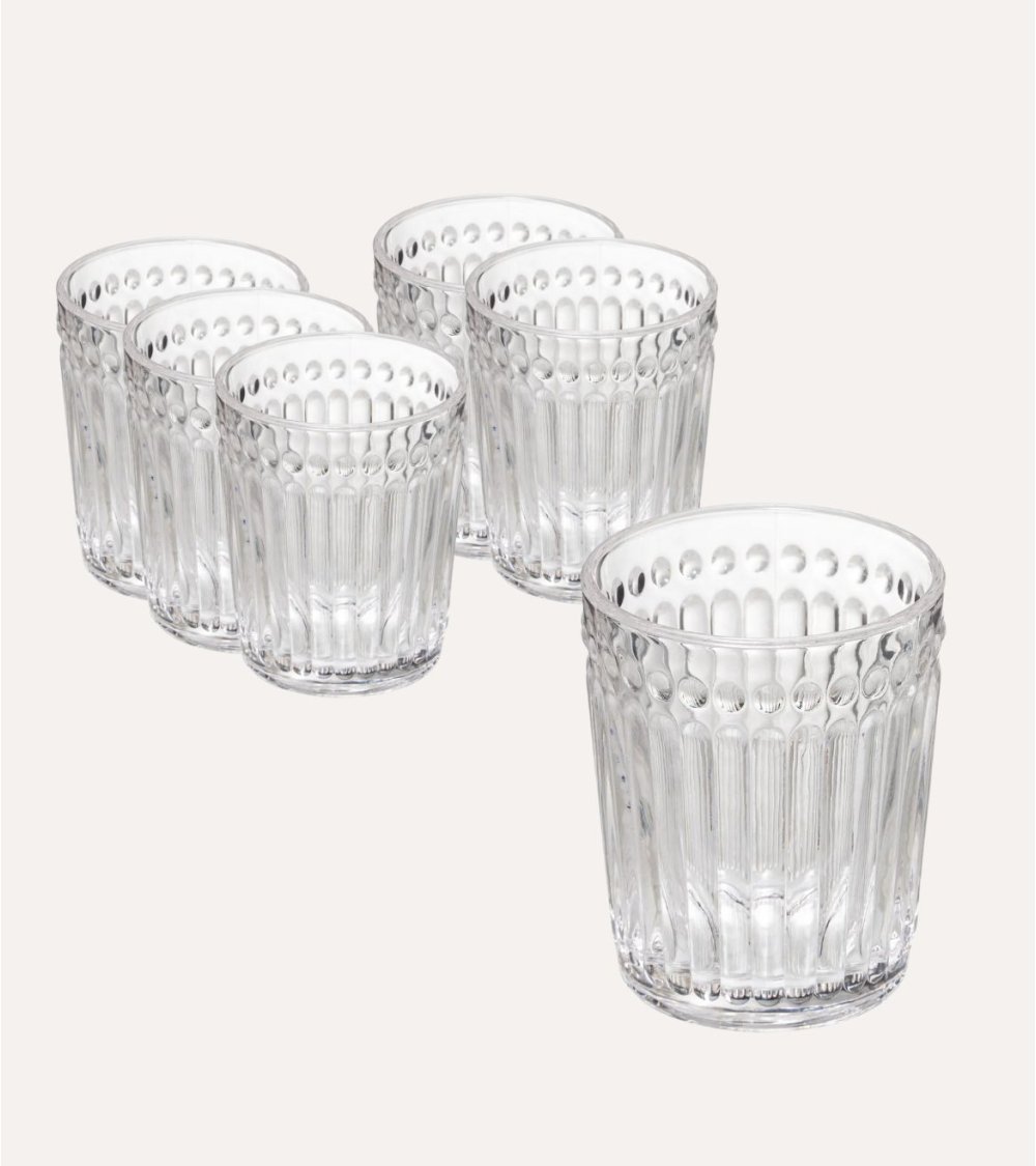 Set de 6 Vasos Mona de Cristal