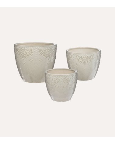 Maceta Joyas en Relieve de Cerámica