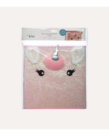 Cesta Plegable de Unicornio Infantil de Terciopelo