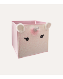 Cesta Plegable de Unicornio Infantil de Terciopelo
