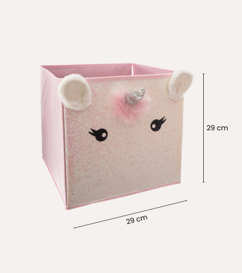 Cesta Plegable de Unicornio Infantil de Terciopelo
