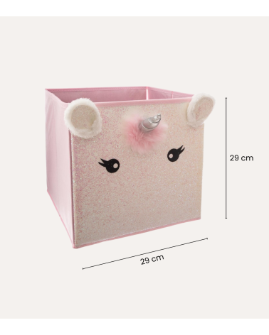 Cesta Plegable de Unicornio Infantil de Terciopelo