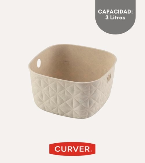 Cesta con Asas Softex Cuadrada de Plástico