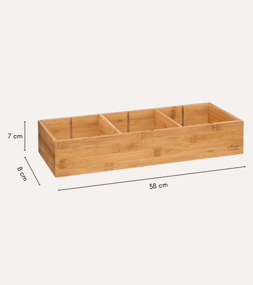 Organizador con Separadores Extraíbles Tidy Smart de Bambú