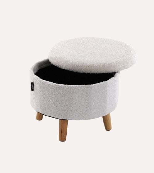 Puff de Almacenaje Teddy de MDF y Poliéster