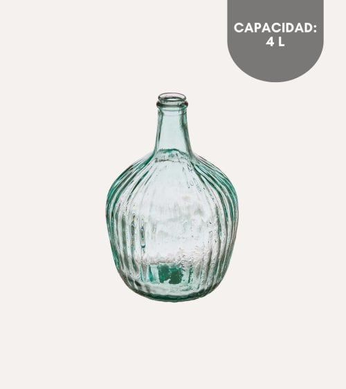 Garrafa Damajuana Rayada de Vidrio
