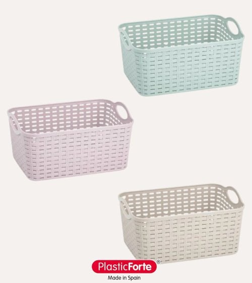 Cesta con Asas Rattan de Plástico