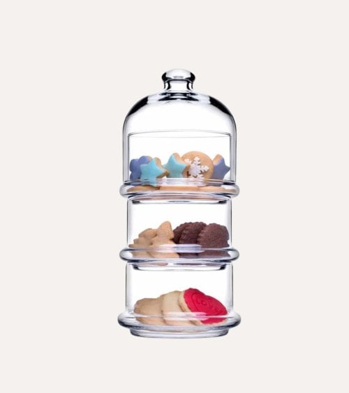 Bombonera con 2 Alturas Apilable Patisserie de Vidrio