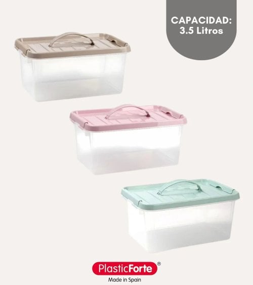 Caja Hermética con Asa Pastel