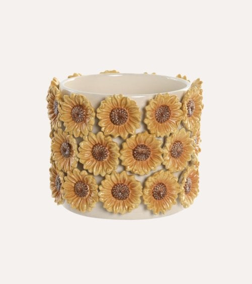 Macetero de Girasoles de Cerámica