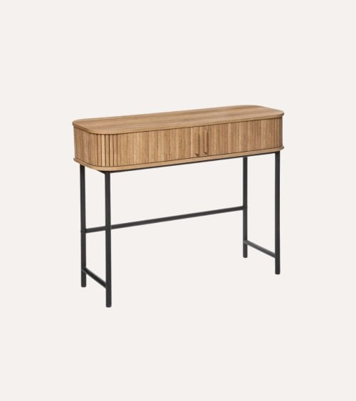 Consola Colva con 2 Puertas Correderas de Madera