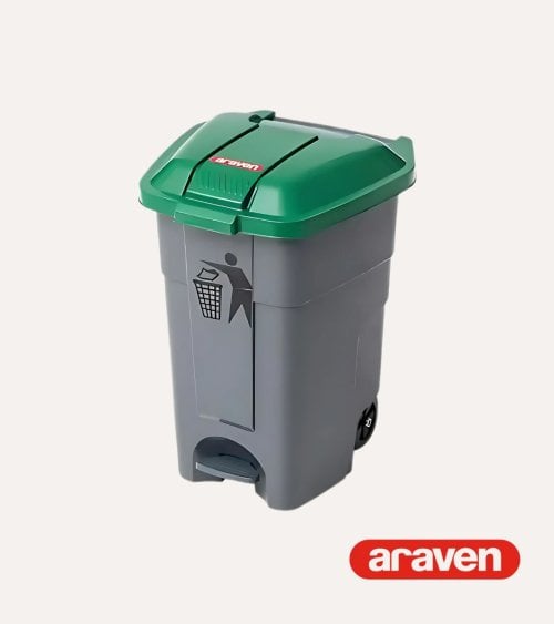 Cubo de Basura de Reciclaje con Tapa y Ruedas